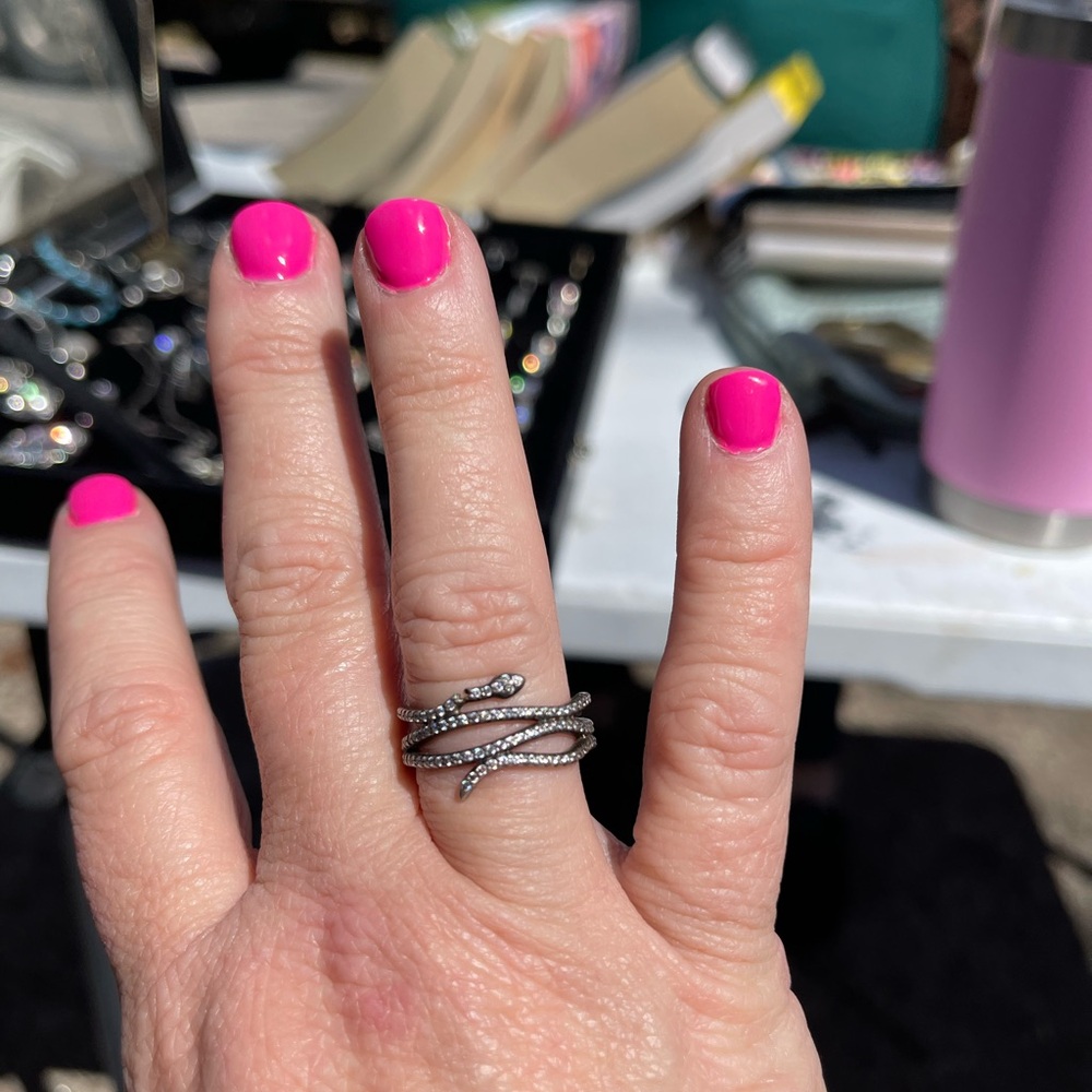 Diamond snake ring
